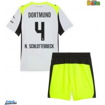 Borussia Dortmund Nico Schlotterbeck #4 Bortedraktsett Barn 2025-26 Kortermet (+ Korte bukser)